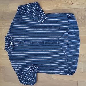 Moussy long sleeve button down‎ over sized shirt tunic size 1 blue stripe